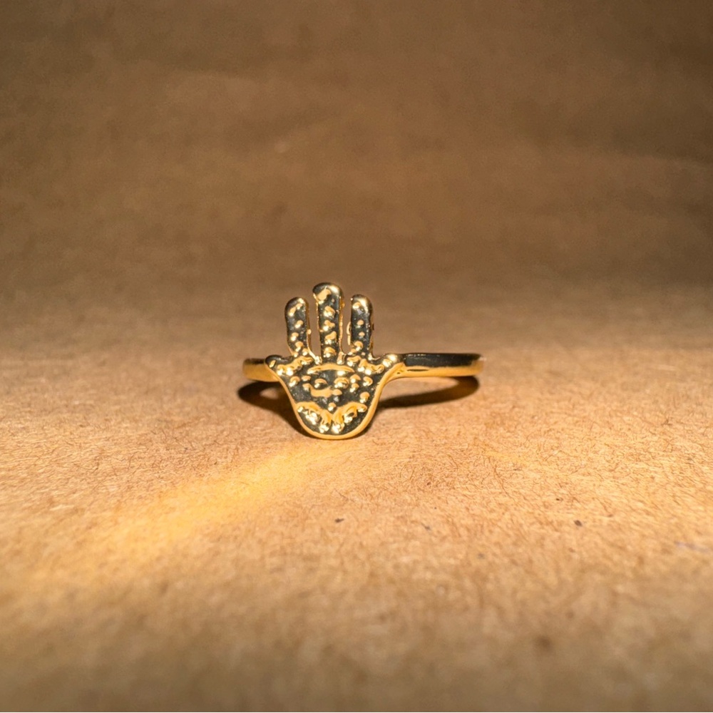Gold Hamsa Hand Ring